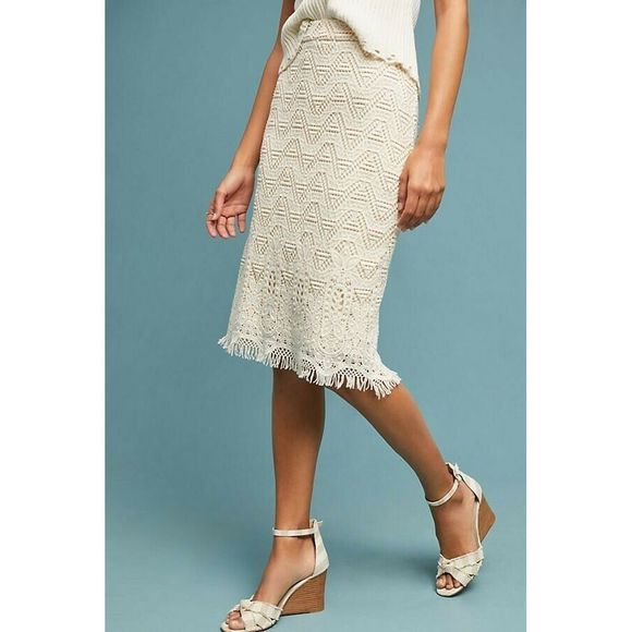 New Anthropologie Crocheted Pencil Skirt by Maeve - Picture 2 of 5